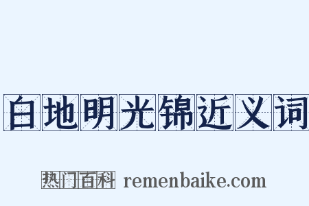 白地明光锦近义词是什么意思的图片